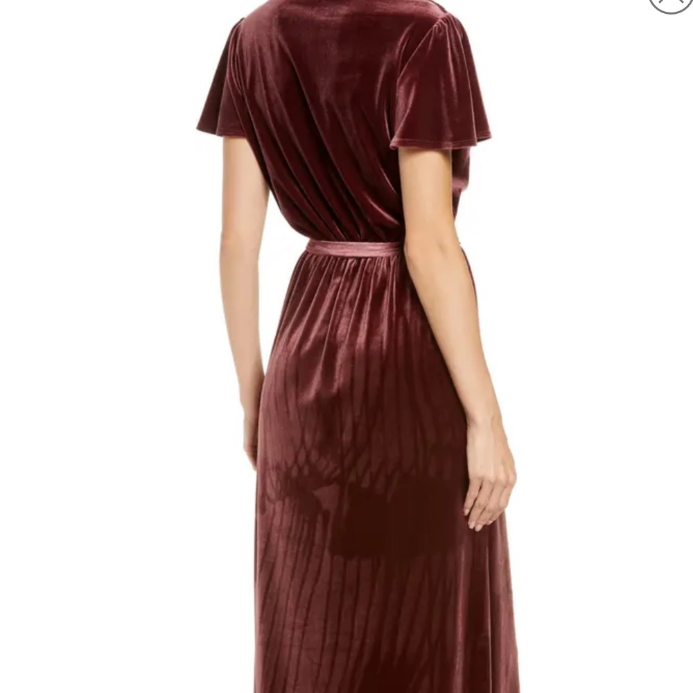 ASOS Pink velvet wrap dress asymmetrical